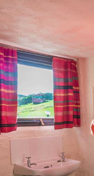 Gogarth Dorms window with a view and sink