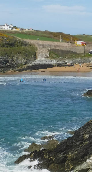 Porth Dafarch Beach view from the sea