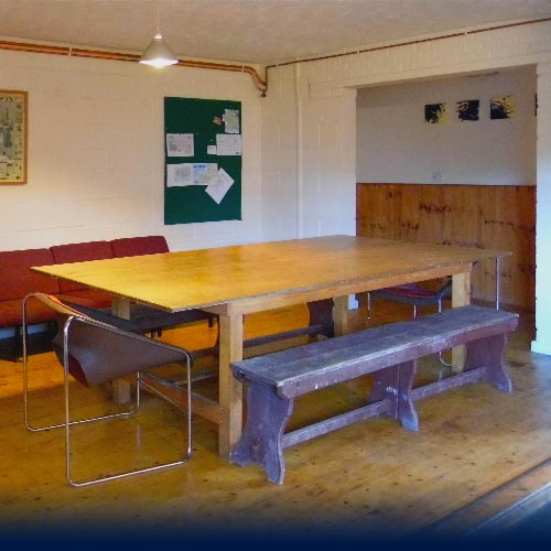 Gogarth Dorms common area and dining table