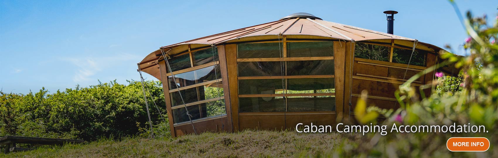 Caban on a grass verge