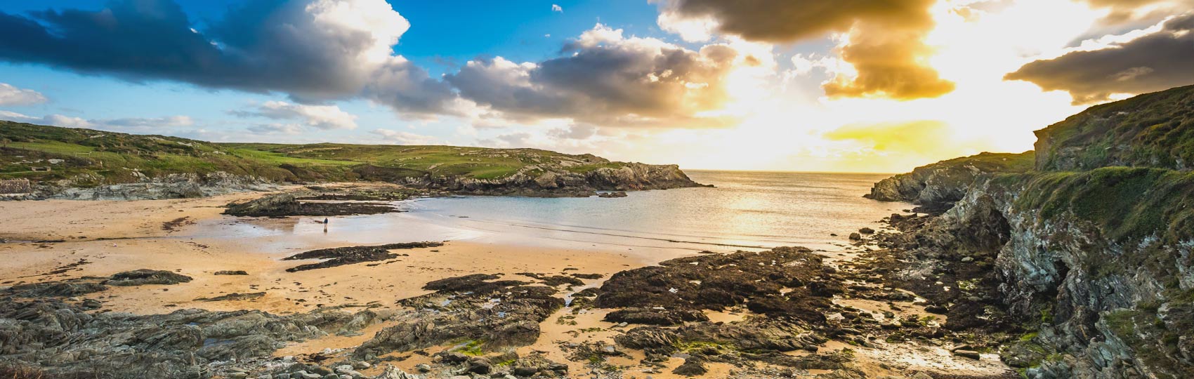 Porth Dafarch Beach at sun down