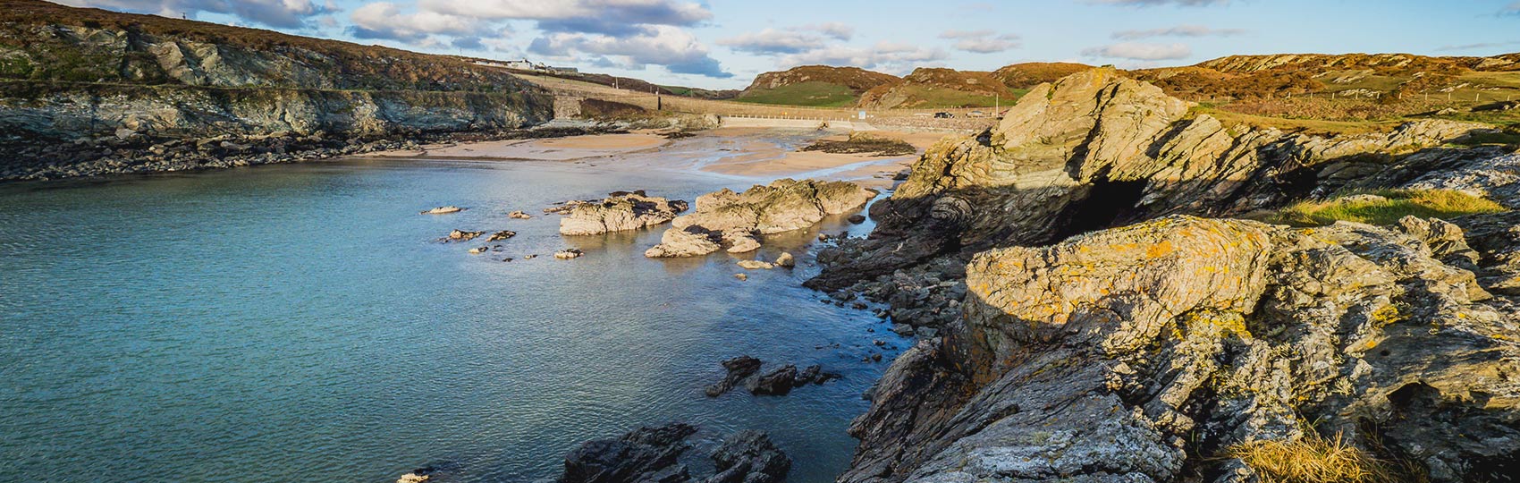 Porth Dafarch Beach view from the sea